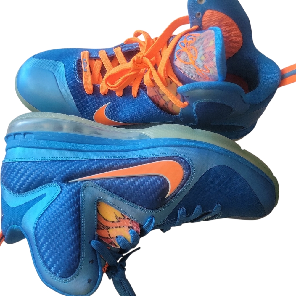 Nike Lebron 9 2011china Blue and Orange Athletic Shoes Sz11.5 - Picture 3 of 14